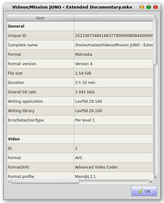 MediaInfoGui screenshot